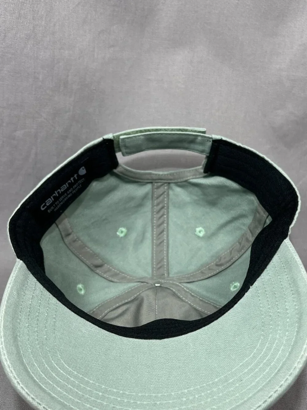 Carhartt Strapback Hat Green Canvas Cap Baseball Workwear Adjustable Dad Mens - Picture 13 of 15